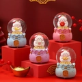 Set of four Fortune Cat crystal balls with LED lights for New Year home tabletop decoration - 2522# (lights + Snowflakes) / 45# (cardboard Box Packaging)