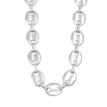 Polished silver stainless steel coffee bean chain necklace with minimalist link design - Steel Color 13mm Necklace
