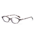 Oval tortoiseshell sunglasses with leopard print frames and clear lenses for fashion - White Leopard Anti-Blue Light