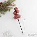 Branche de baies rouges artificielles scintillantes 40cm pour décorations de Noël festives - 40CM / Rouge