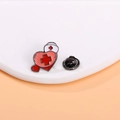 Broche en forme de cœur rose avec chapeau d'infirmière, croix rouge et fermoir papillon - Chapeau d'Infirmière Cœur
