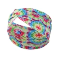 Fascia annodata in seta di latte a pois con vivace stampa tie-dye multicolore - FD033 Girasole Verde