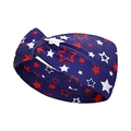 Navy blue knotted yoga headband with white and red patriotic star patterns - 4# (Dark Blue Background Red White Stars)