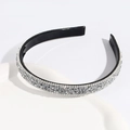 Sparkling rhinestone headband with black anti-slip inner comb teeth and fine crystals - Silver
