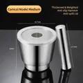 304 stainless steel mortar and pestle set with silicone lid and non-slip base - 12.7cm Tapered Deepened