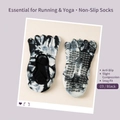 Tie-dye non-slip five-toe yoga socks with heart-shaped silicone grips and elastic straps - 36-42 / Black