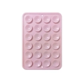 Pink silicone rectangular phone suction cup mount with 24 sticky pads and hanging hole - Thickened Style (24-Suction Cup) / Light Pink
