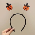 Halloween pumpkin headband with orange felt Jack-o-lantern and black wizard hats - Pumpkin Pattern