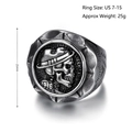 Dettaglio incisione moneta Liberty 1936 su anello punk in argento vintage - US 7 / Argento Acciaio Lucidato (16105)