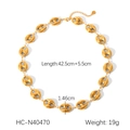 Dettaglio della collana a maglie naso di maiale placcata oro 18K con dimensioni e peso 19g - Collana a Naso di Maiale (HC-N40470)