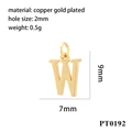 Minimalist gold plated copper letter W pendant for DIY necklace making and jewelry craft - Letter W