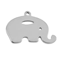 Polished silver elephant pendant charm in stainless steel for DIY jewelry making - Elephant / Steel