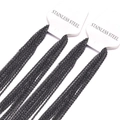 Set di due catene a maglie da 2mm in acciaio inossidabile nero con etichette - 45cm / Nero