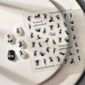 Süße 5D Nagelaufkleber mit schwarzen Ameisen und englischen Buchstaben auf Keramik - Schwarze Ameisen (CO-250)