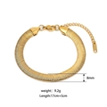 8mm wide flat gold snake chain bracelet in polished stainless steel with lobster clasp - Gold Flat Snake Chain Style (YYB023049)