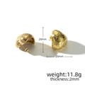 Detail der 20mm goldfarbenen Ohrringe mit Hammerschlag-Struktur und 2mm Dicke Angaben - Gold Kleine Gehämmert Textur Halbkugel