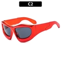 Occhiali da sole stile Y2K con montatura rossa spessa e lenti grigio scuro - Montatura Rossa Lenti Grigie