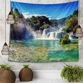 Tenture murale paysage cascade et forêt verdoyante pour décoration de dortoir - Style 2 / 150x130cm