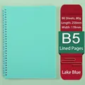 Quaderno a spirale B5 blu lago con 80 fogli di carta a righe 80g e copertina in PP - B5 a Righe / Blu lago