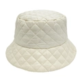 Sombrero tipo pescador acolchado beige para mujer con costuras de rombos elegantes - M(56-58cm) / Blanco Roto