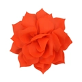 Detailed close-up of a 8cm multilayer red fabric lotus flower for DIY hair accessories - Neon Orange