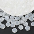 Translucent white rhombus glass beads with center hole for DIY jewelry making - Jelly White