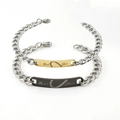 Bracelets couple en acier inoxydable avec puzzle de cœur et gravure Real Love bicolore - Puzzle de Cœur Real Love (ZY101)