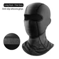 Long ice silk balaclava in grey featuring breathable mesh and silicone anti-slip grip - Silicone Long Style / Gray