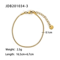 Elegant gold snake bone chain bracelet with adjustable 16.5cm length and polished finish - Jdb201034-3