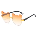 Kinder Sonnenbrille mit Bärenohren, orangefarbenen Verlaufsgläsern und Metallsteg - Orange Farbverlauf