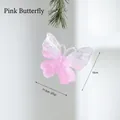 Decorazione a farfalla rosa glitterata in acrilico su ramo di pino per natale 11x10cm - Farfalla Rosa