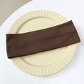 Deep brown ribbed knit headband for sports and yoga made of high elasticity cotton - Dark Brown