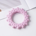 Rosafarbener Silikon-Kauring für Hunde mit robuster Oberfläche zur Zahnpflege - Solarring-Molar-Zirkel / 8,5 cm Durchmesser (32 g) / Rosa