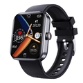 F57L smart watch with black silicone strap featuring heart rate and sleep monitoring - Silicone Strap / Black