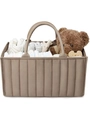 Quilted diaper tote bag in beige featuring spacious storage for baby essentials and toys - 38.1*25.4*17.8cm / Khaki