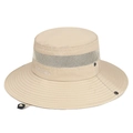 Cappello da sole beige a tesa larga con rete traspirante e cinturino regolabile - Regolabile / Beige