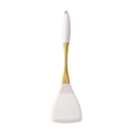 White and gold silicone cooking spatula with stainless steel handle and hanging hole - Spatula / White