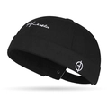 Bonnet docker noir avec broderie blanche et sangle réglable à boucle métallique - Réglable / Noir