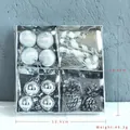 Set decorazioni natalizie argento con palline glitterate e bastoncini di zucchero - Argento Stile A
