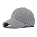 Winter grey plush baseball cap with warm fleece lining and minimalist curved brim design - Adjustable / Cashmere Grey