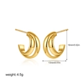 Detail view of 18k gold C-shape earrings with precise size 16mm and weight 4.5g measurements - Gold