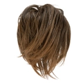 Short messy hair bun hairpiece in natural brown synthetic fiber for volume - Black Blonde Ombre