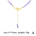 Collana di perline di ametista con chiusura in metallo dorato e pietre viola - Viola/Oro
