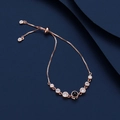 Rose gold 100 languages I love you projection bracelet with sparkling crystal accents - Rose Gold
