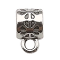 Silver alloy hollow pattern bail connector for DIY jewelry necklaces and bracelets - 13892-Silver Hollow Pattern