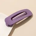 Close-up of matte purple rectangular hair clip with a minimalist hollow design - Matte Hair Clip Large - Lavender Purple