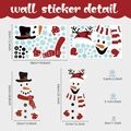 Christmas snowman wall stickers set with top hat and striped scarf window decorations - CT20461J_R-Double Snowman Combo (50cmx32cmx2pcs)