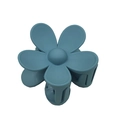 Matte Morandi blue flower hair claw clip with large five-petal design for elegant styling - Large Flower Style / Grey Blue