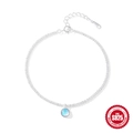 Bracciale in argento sterling S925 con pietra di luna e catena a maglia serpente - Stile Pietra di Luna Tondo / Argento #3