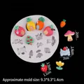 Silicone fruit house mold with strawberry and pineapple shapes for fondant and chocolate - Round Shape / Gray
